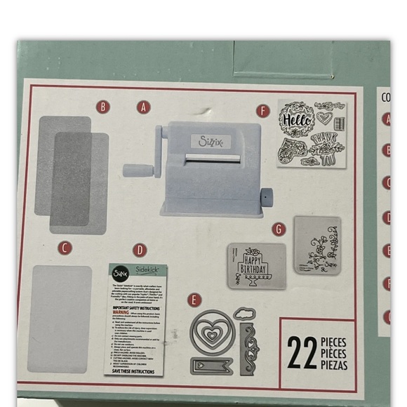Sizzix Sidekick Starter Kit Light Blue 663844 - 22 Piece Starter Kit NEW. NIP - Picture 6 of 8